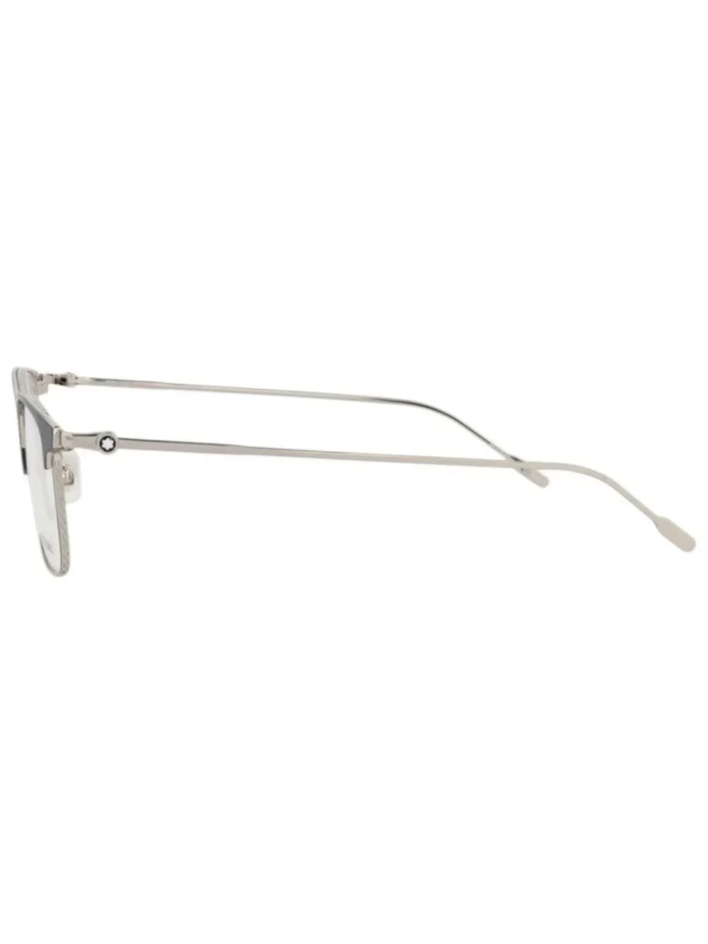 New Montblanc Women's Eyeglasses Square Rectangle Metal Frame Mens Silver Silver